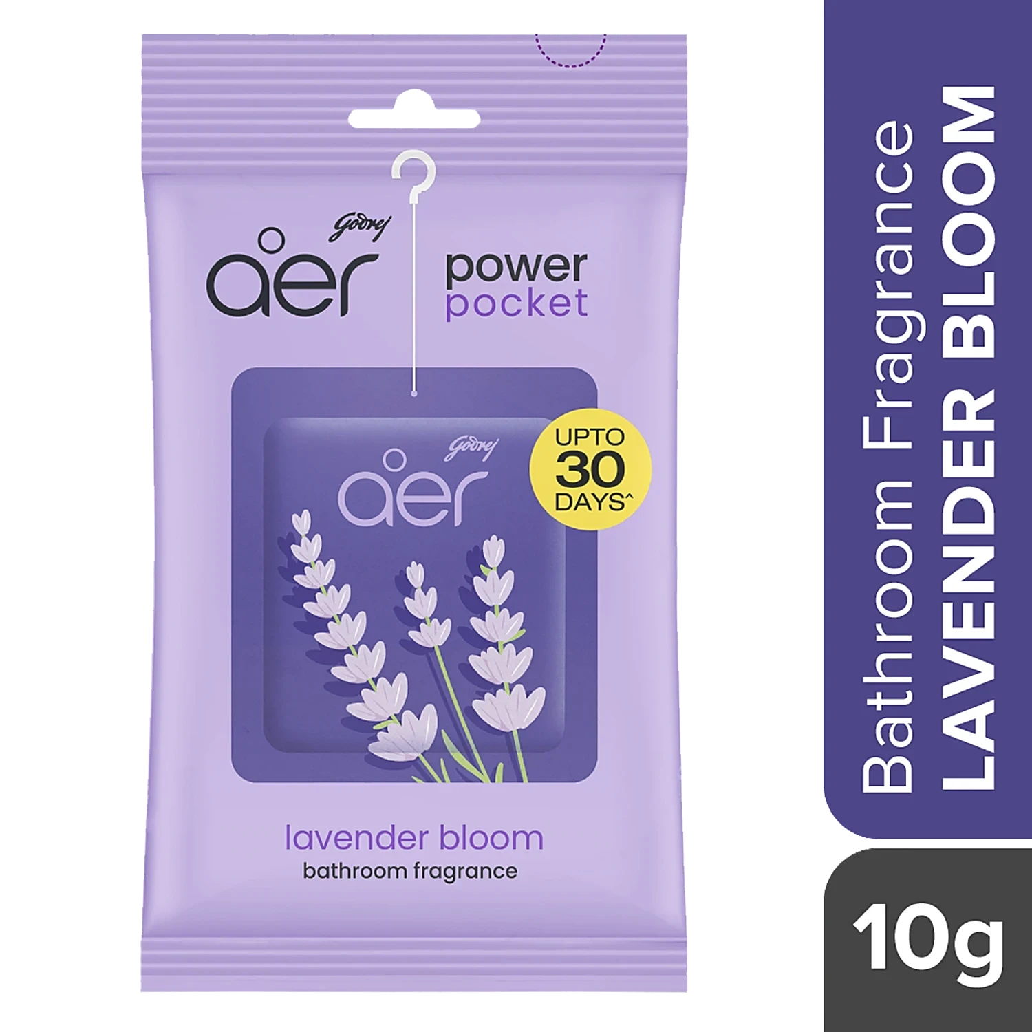Godrej Aer Power Pocket Bathroom Fragrance - Lavender Bloom, 10 gm