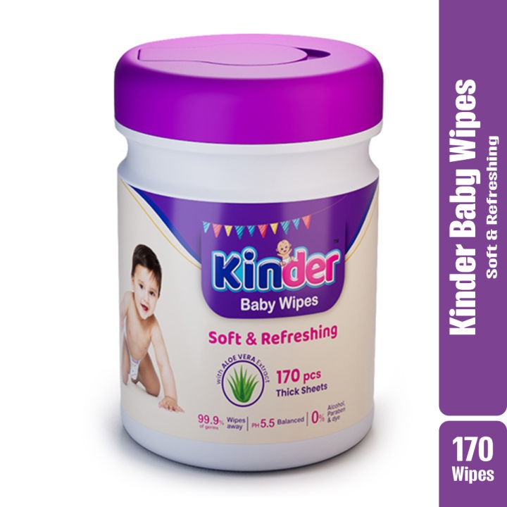 Kinder Baby Wipes Soft & Refresing 240  pcs