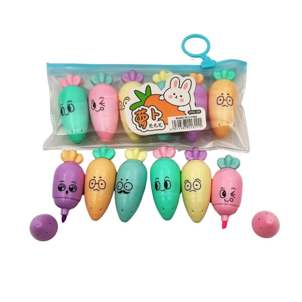 RESALTADOR MINI SET X 6 VEGETALES PASTEL  311 0100027348