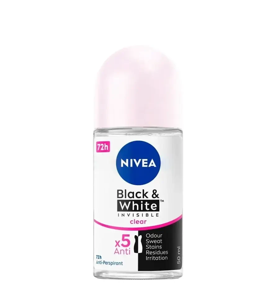 Nivea Black & White Invisible Clear Anti-Perspirant Roll On 50ml